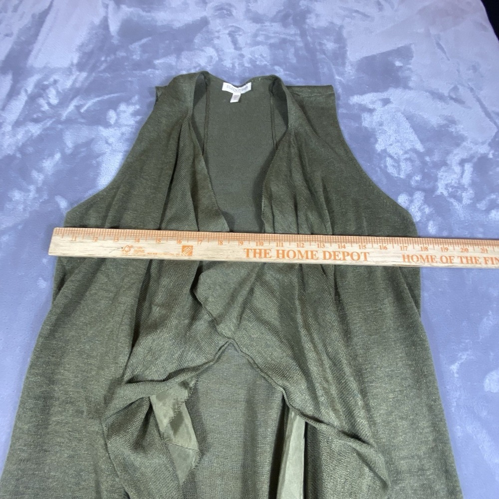 Eileen Fisher‎ Cardigan Linen Silk Habutai Small Petite Open Draped Cascading - Picture 10 of 11